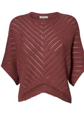 RIELLE Women's 3/4 Knit Top Size Small From Dailylook in Terracotta